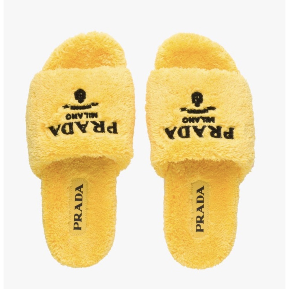 Prada yellow terry slides EU40 US9.5-10